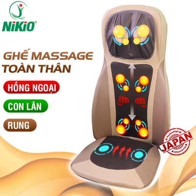 Ghế massage toàn thân hồng ngoại xoa bóp, rung lắc 2 chiều Nikio NK-180 - Màu nâu